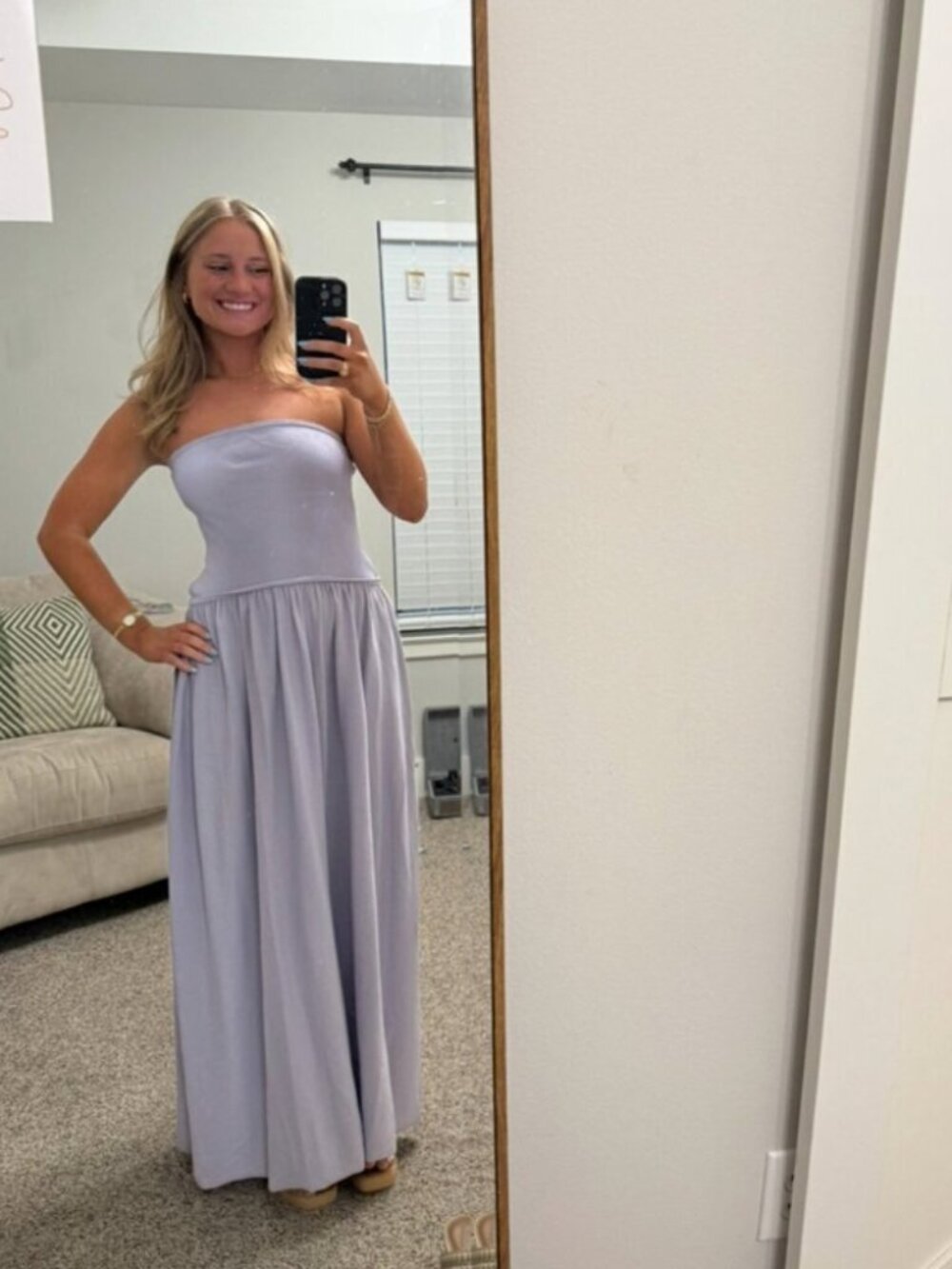 SOLID & STRIPED The Strapless Soglio Dress in Lilac Pastel Size Small - Picture 2 of 8